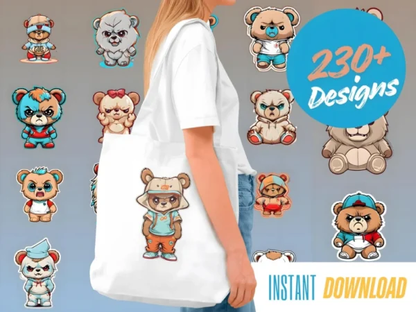 best_mascot_bear_graphic_design_for_bag_printing