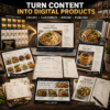 Digital image representing a bundle of over 100,000 recipes and 200 cookbooks in various cuisines.