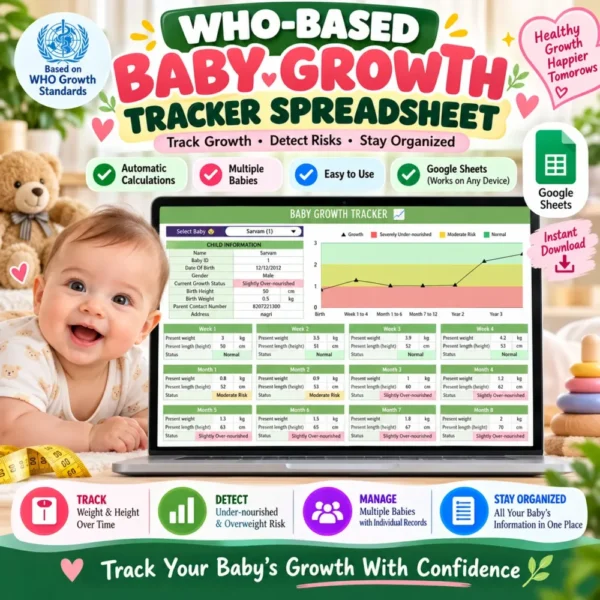 Baby Growth Tracker Spreadsheet Promo