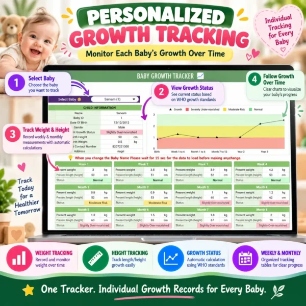 Personalized Baby Growth Tracking Poster