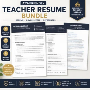 ats-friendly-teacher-resume-bundle-cover-letter-references