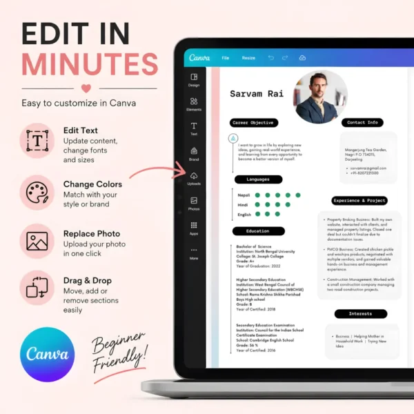 beginner-friendly-canva-resume-template-edit-minutes