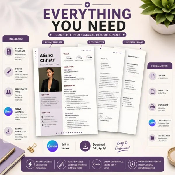 complete-professional-resume-bundle-editable-template