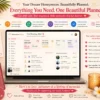 Digital interface of a honeymoon planner app showing trip organization tools for couples.