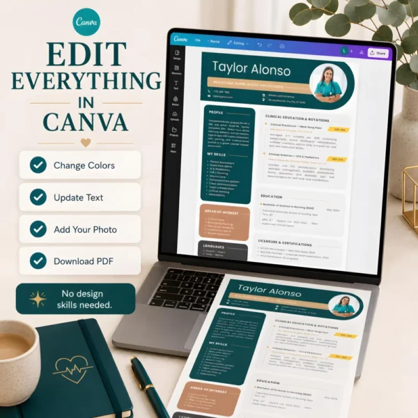 nurse-resume-editable-canva-template