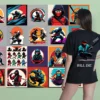 trendy_tshirt_hoodies_ninja_design_ready_to_print_for_womens